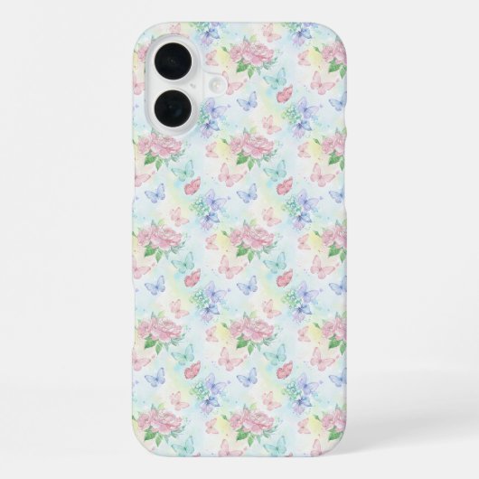 Elegante Vlinder Naadloos Print iPhone Hoesje (Achterkant)