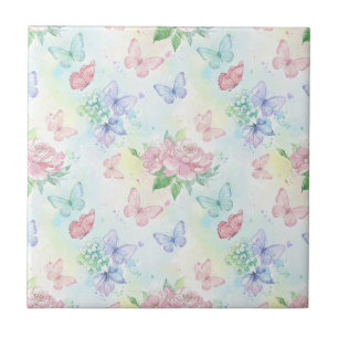 Elegante Vlinder Naadloos Print Tegeltje