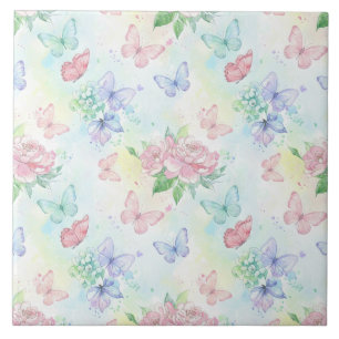 Elegante Vlinder Naadloos Print Tegeltje