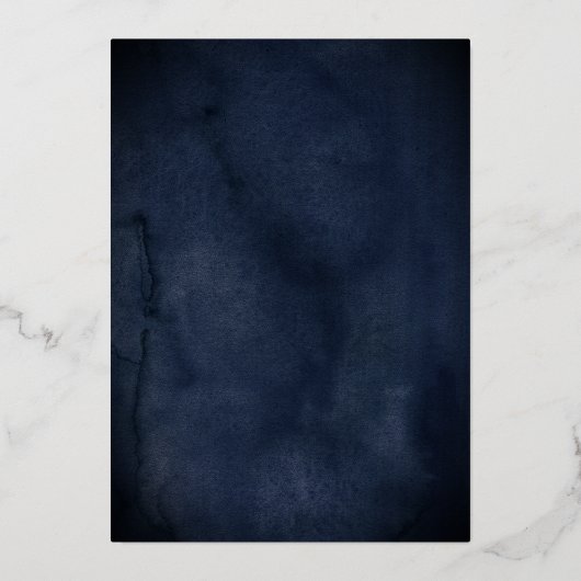 Elegante  vlinder Navy Gold Quinceanera Folie Uitnodiging (Achterkant)