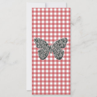 Elegante vlinder op Red Gingham Bladwijzer