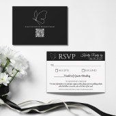 Elegante Vlinder Reactiekaart | QR-code RSVP Kaartje