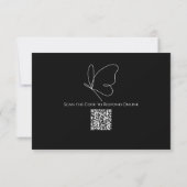 Elegante Vlinder Reactiekaart | QR-code RSVP Kaartje (Achterkant)