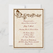 Elegante Vlinder repetitie diner uitnodiging