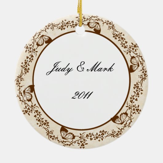 Elegante vlinder rond Ornament (Achterkant)