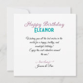 ELEGANTE VLINDER THEMA VERJAARDAGSTAART KAART (Achterkant)