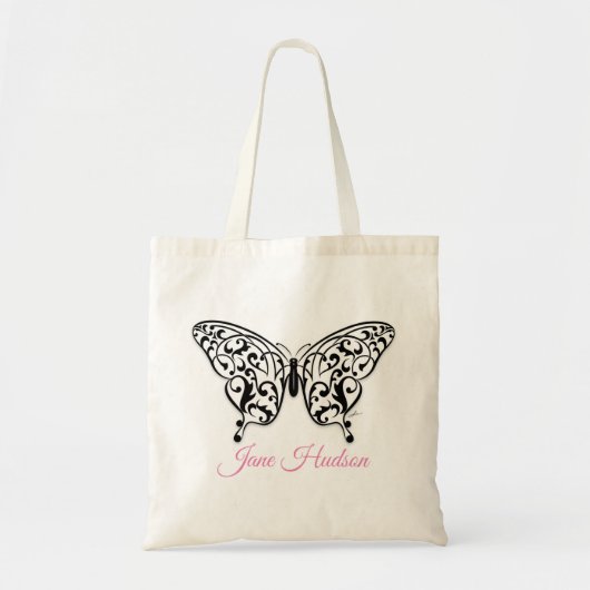 Elegante Vlinder Tote Tas Ontwerp door Eksi (Voorkant)