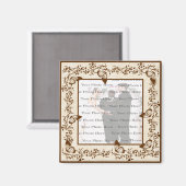 Elegante Vlinder Vierkante Magneet (Voorkant / Achterkant)