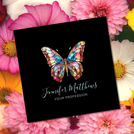 Elegante Vlinder Vierkante Zaken Vierkante Visitekaartje