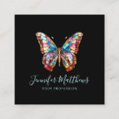 Elegante Vlinder Vierkante Zaken Vierkante Visitekaartje (Voorkant)