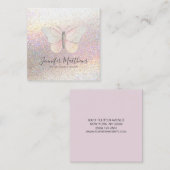 Elegante Vlinder Waterverf Glitter Sparkle Vierkante Visitekaartje (Voorkant / Achterkant)