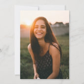 Elegante Vlinder Wildflower Foto Afstuderen Kaart (Achterkant)