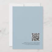 Elegante Vlinder Wildflower QR Code Blauw Bruiloft Save The Date (Achterkant)