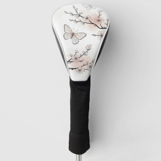 Elegante Vlinderbloesem (10) Golfheadcover (Voorkant)