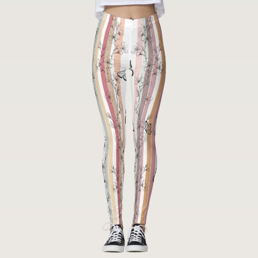 Elegante Vlinderbloesem (10) Leggings (Voorkant)
