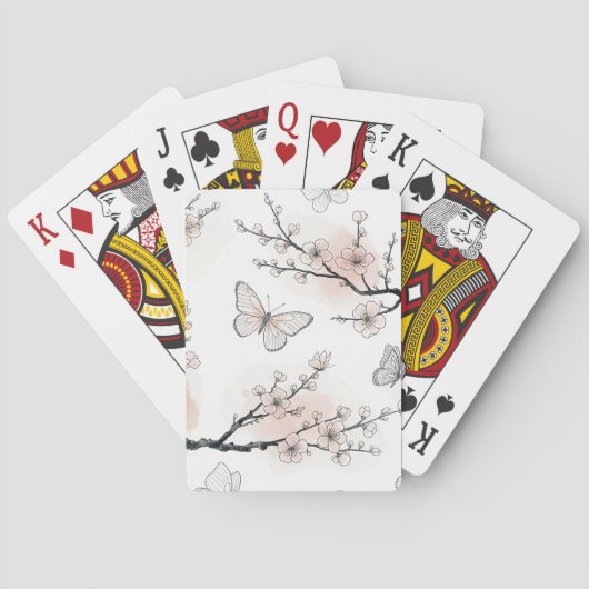 Elegante Vlinderbloesem (10) Pokerkaarten (Achterkant)