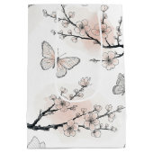 Elegante Vlinderbloesem (11) Medium Cadeauzakje (Achterkant)