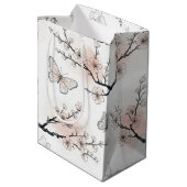 Elegante Vlinderbloesem (11) Medium Cadeauzakje (Achterkant Gekanteld)