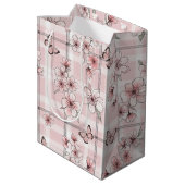 Elegante Vlinderbloesem (2) Medium Cadeauzakje (Achterkant Gekanteld)