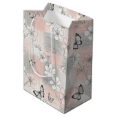 Elegante Vlinderbloesem (3) Medium Cadeauzakje (Achterkant Gekanteld)