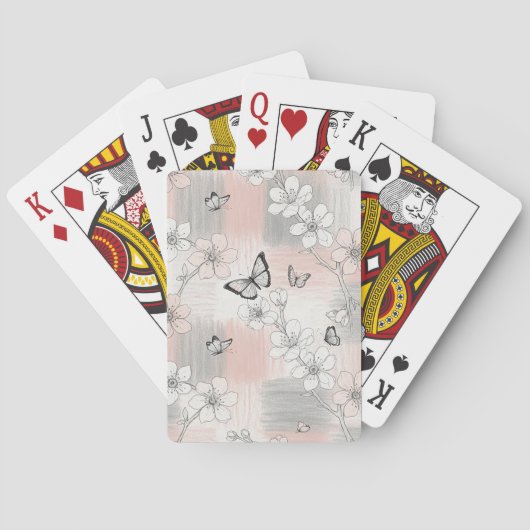 Elegante Vlinderbloesem (3) Pokerkaarten (Achterkant)