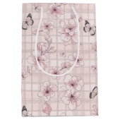 Elegante Vlinderbloesem (4) Medium Cadeauzakje (Voorkant)
