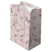 Elegante Vlinderbloesem (4) Medium Cadeauzakje (Achterkant Gekanteld)