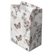 Elegante Vlinderbloesem (6) Medium Cadeauzakje (Achterkant Gekanteld)