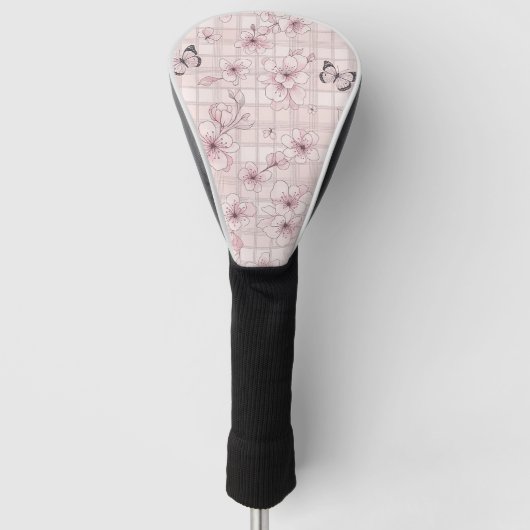Elegante Vlinderbloesem (7) Golfheadcover (Voorkant)