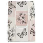 Elegante Vlinderbloesem (8) Medium Cadeauzakje (Achterkant)