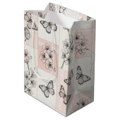 Elegante Vlinderbloesem (8) Medium Cadeauzakje (Achterkant Gekanteld)