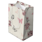 Elegante Vlinderbloesem (9) Medium Cadeauzakje (Achterkant Gekanteld)