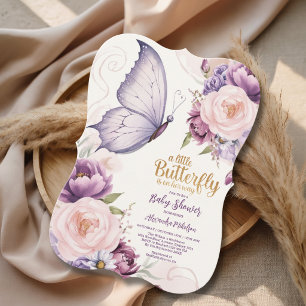 Elegante Vlinderbloesem Baby Shower Kaart