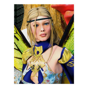 Elegante Vlinderfee Fantasie Portret Perfect Poster
