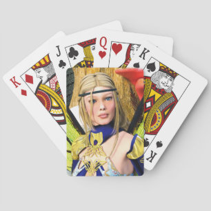 Elegante Vlinderfee Fantasie Portret Pokerkaarten