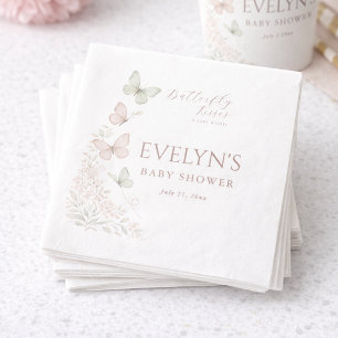 Elegante Vlinderkusjes Baby Wensen Baby Shower Servet