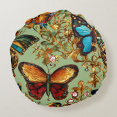 Elegante vlinderkussen Design: de schoonheid van d Rond Kussen (Achterkant)