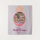 Elegante Vlinderprinses Tiara Crown Quinceanera Wandkleed (Voorkant)