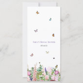 Elegante Vlinders & Bloemen Menu Kaart (Achterkant)