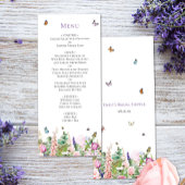 Elegante Vlinders & Bloemen Menu Kaart