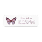 Elegante Vlinders Bruidsdiner Adres Aangepast Etiket (Voorkant)