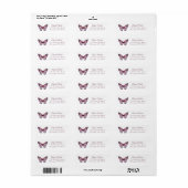 Elegante Vlinders Bruidsdiner Adres Aangepast Etiket (Full Sheet)