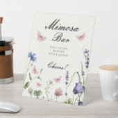 Elegante Vlinders Bruidsdouche Mimosa Bar Reclamebord Met Voetstuk (Insitu)