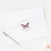 Elegante Vlinders Bruidsfeest Aangepast Ronde Sticker (Envelop)