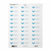 Elegante Vlinders Bruidsfeest Adres Aangepast Etiket (Full Sheet)