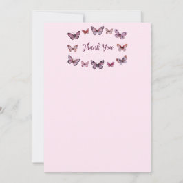 Elegante Vlinders Bruidsfeest CUSTOM Bedankkaart