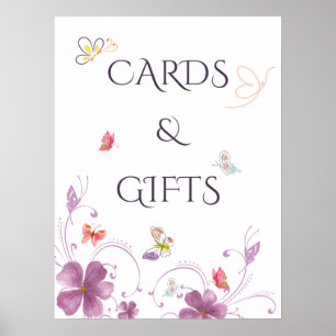 Elegante Vlinders Bruidsfeest Kaarten en Cadeaus Poster
