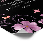 Elegante Vlinders Bruidsfeest Kaarten en Cadeaus Poster (Hoek)