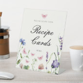 Elegante Vlinders Bruidsfeest Recept Kaarten Reclamebord Met Voetstuk (Insitu)