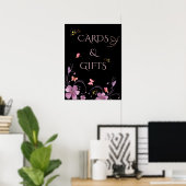 Elegante Vlinders Bruiloft Cards en Cadeaus Poster (Thuiskantoor)